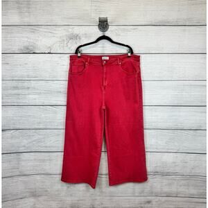 Special A Plus Size Viva Magenta High Rise Wide Leg Stretch Jeans Size 3XL